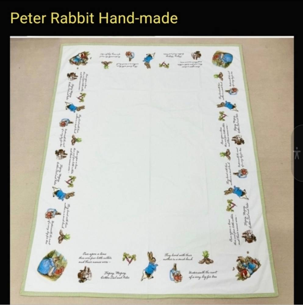 NEW Beatrix Potter Garden tablecloth Cotton Peter Rabbit handmade - Picture 11 of 12